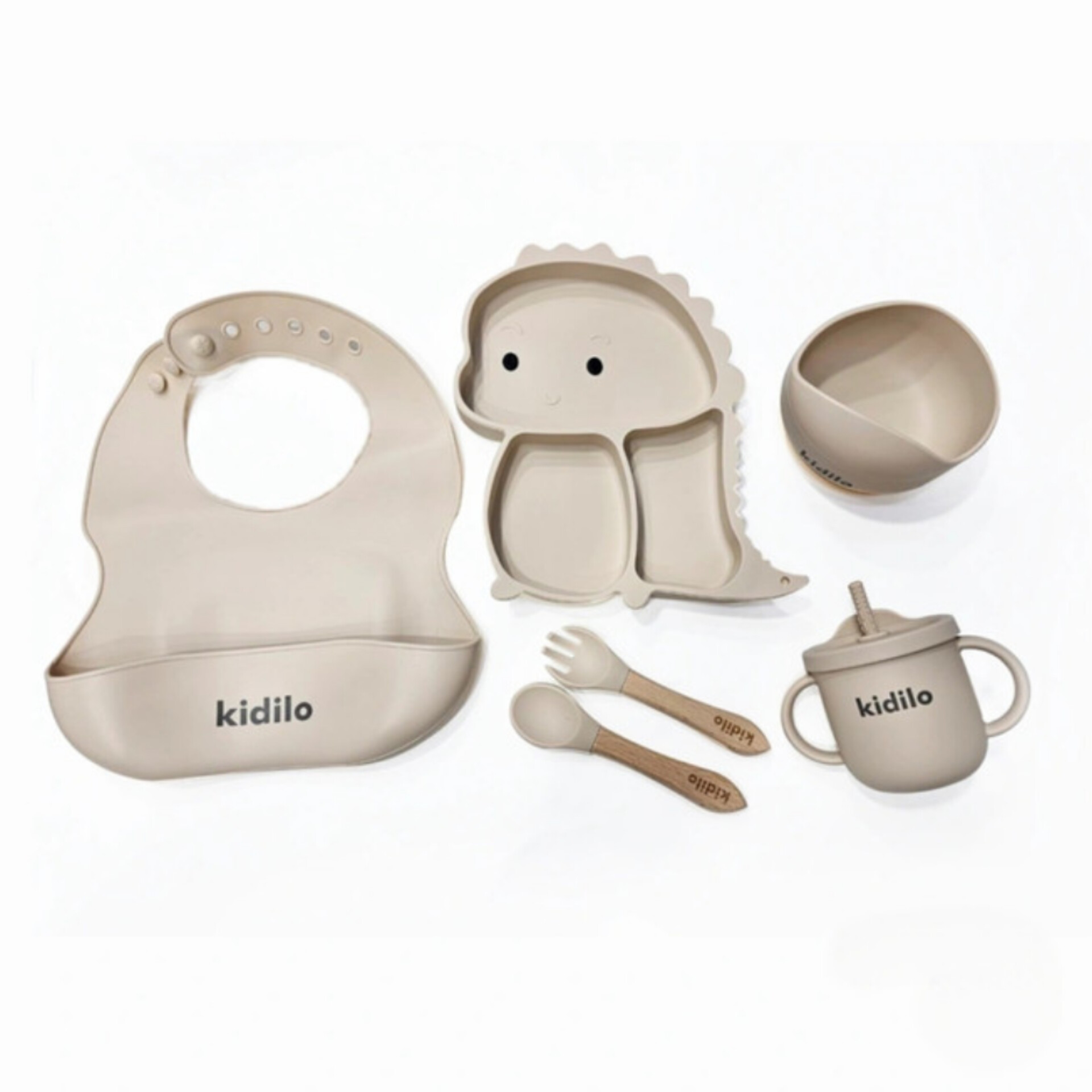 ست ظرف غذای سیلیکونی kidilo طرح دایناسور