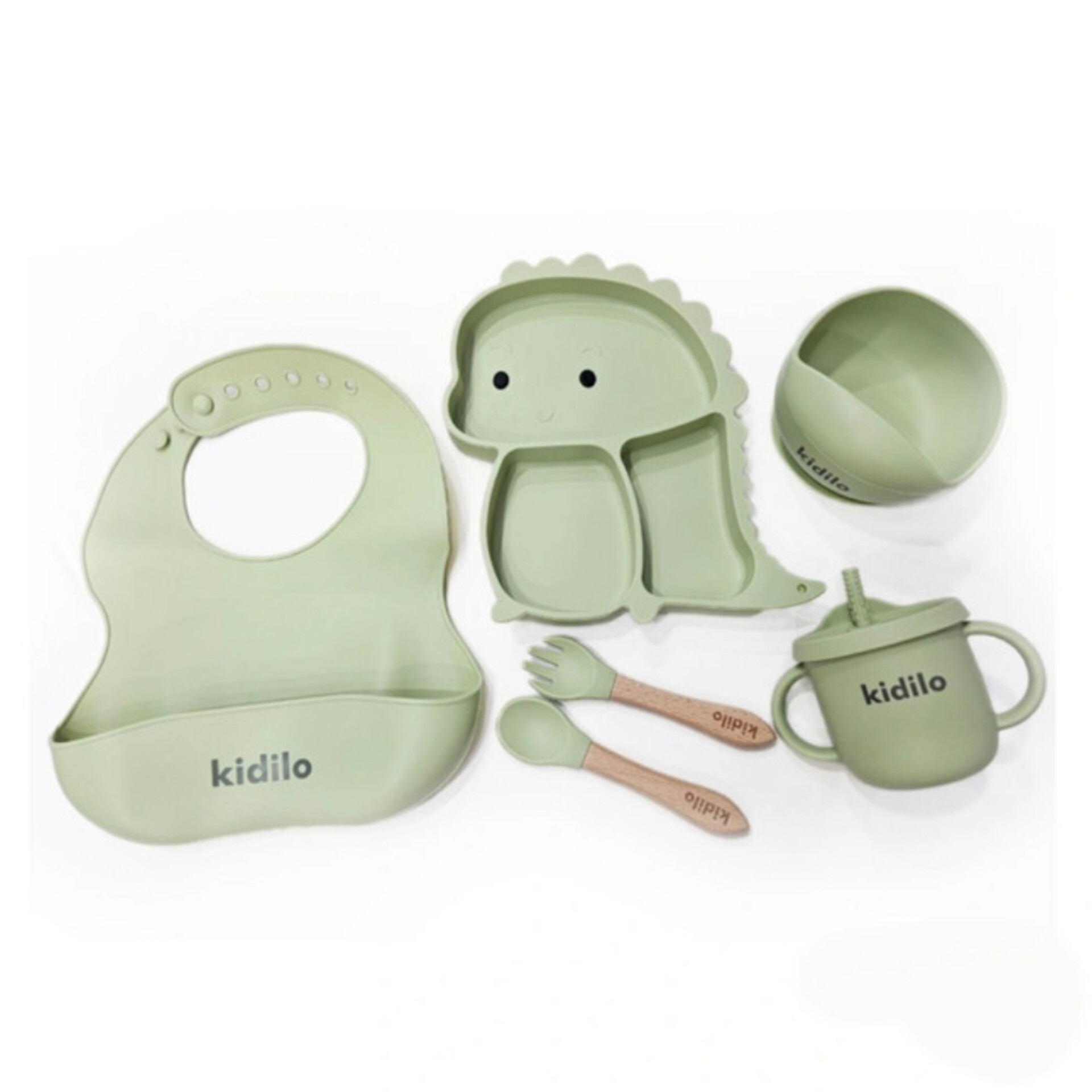 ست ظرف غذای سیلیکونی kidilo طرح دایناسور