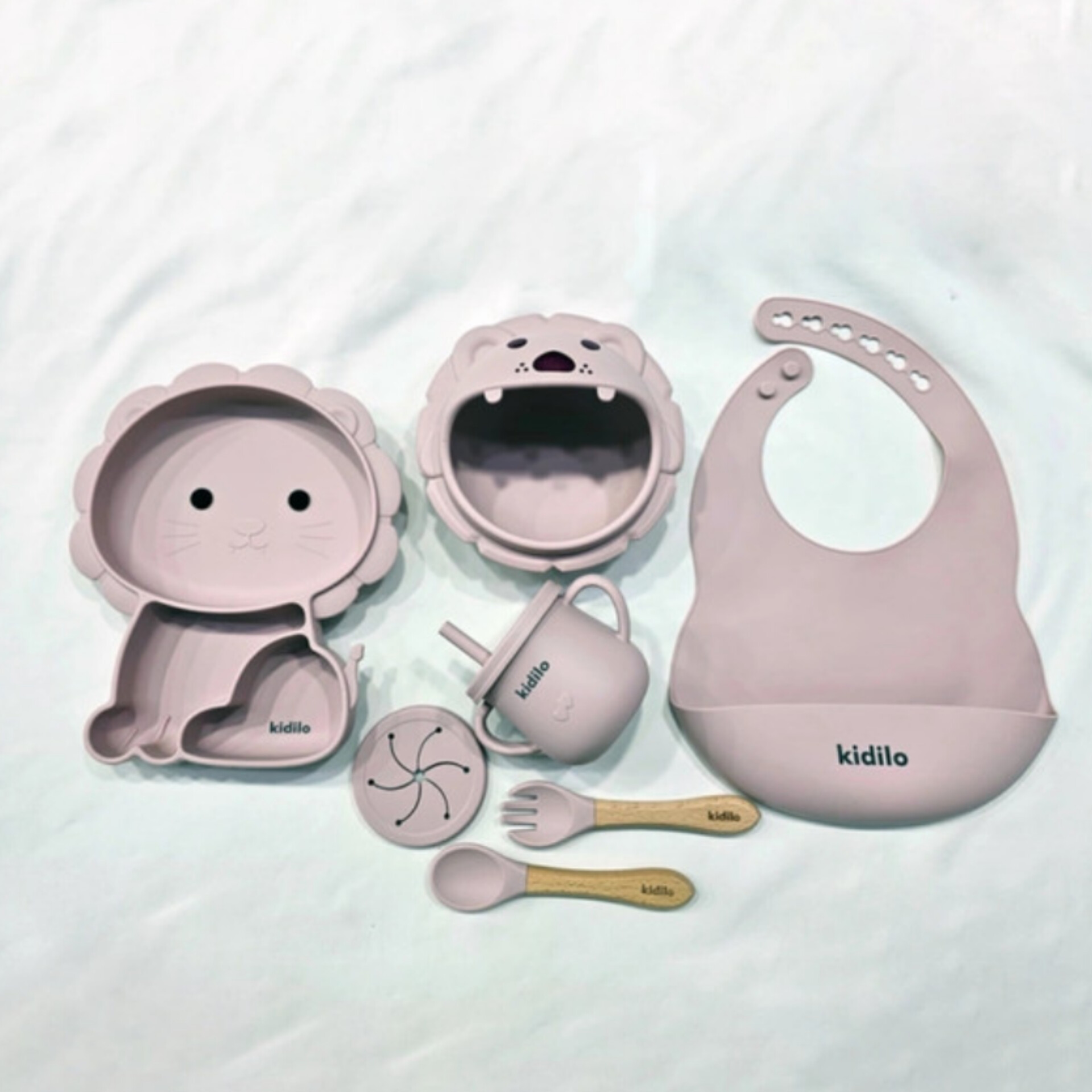 ست ظرف غذای سیلیکونی kidilo طرح شیر