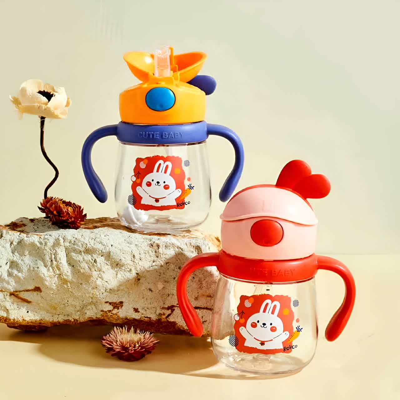 لیوان دسته دار و نی دار 240 میلی لیتر رووکو Rovco 1049