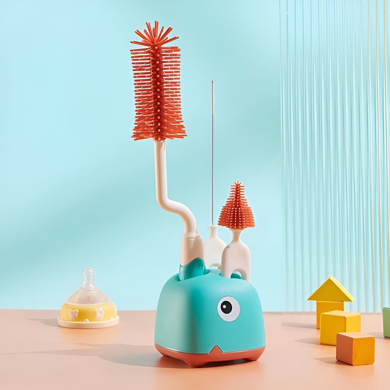 ست برس شیشه شور نوزاد سه تکه طرح دایناسور