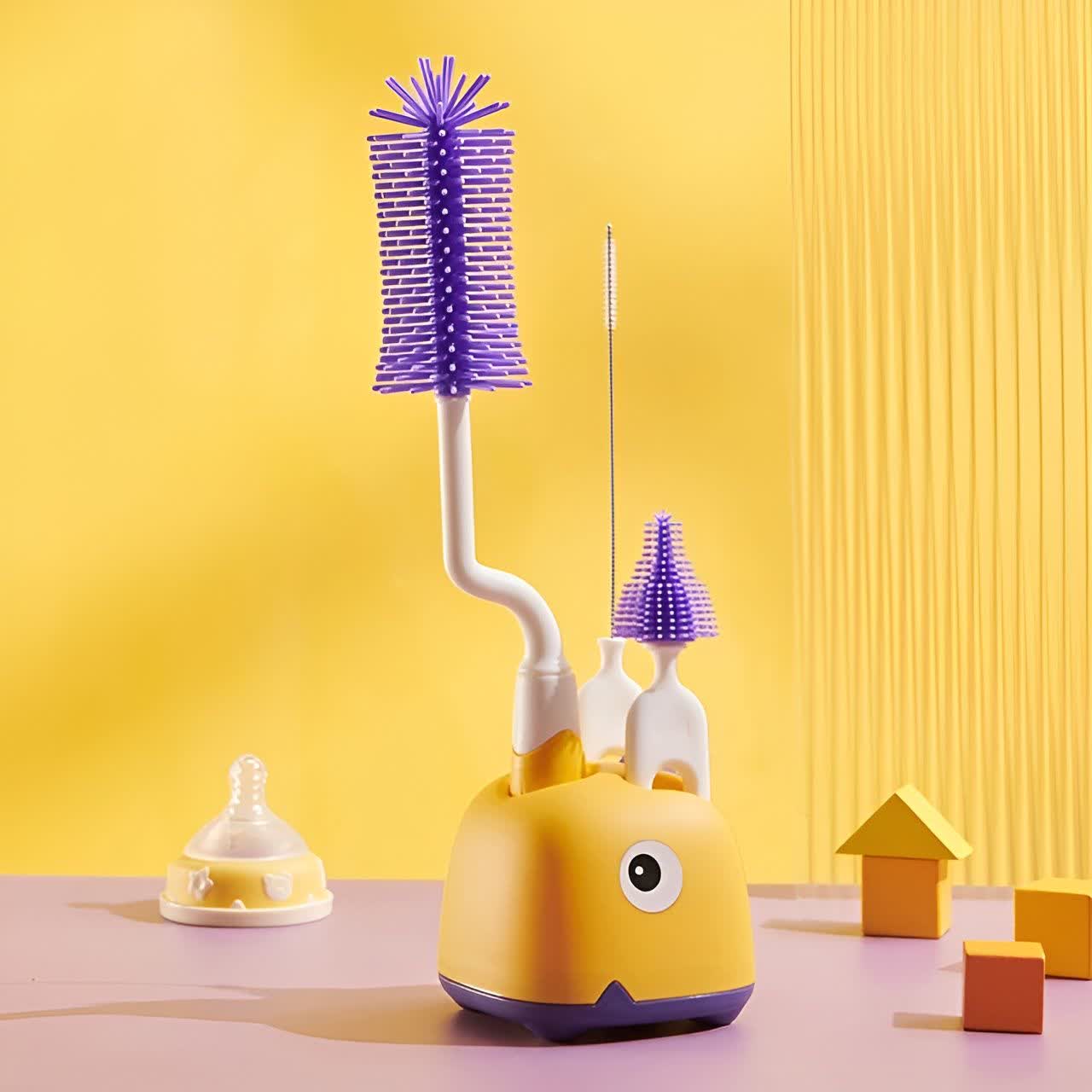 ست برس شیشه شور نوزاد سه تکه طرح دایناسور