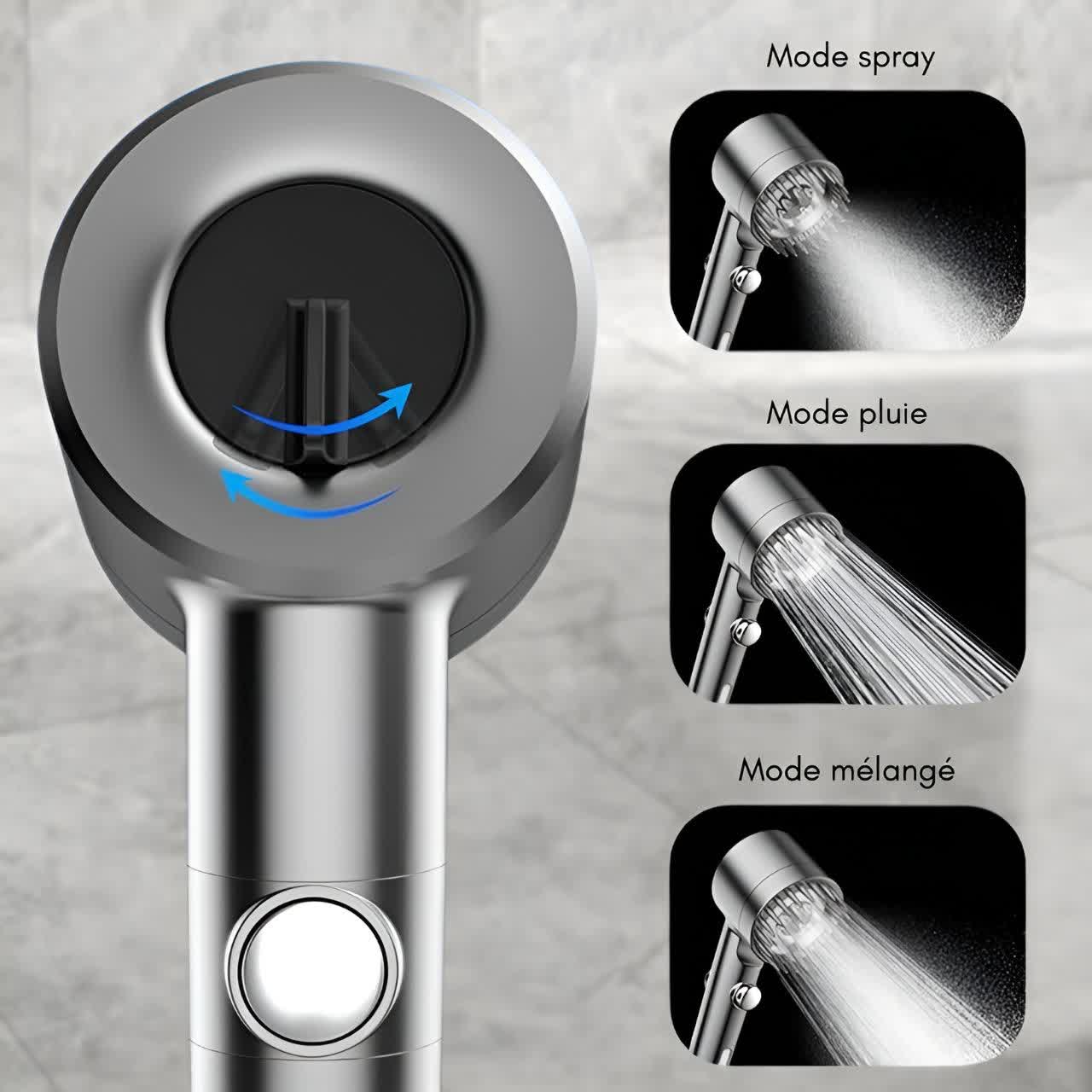 سر دوش حمام مدل توربو ماساژور دار 4 حالته