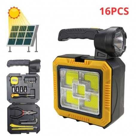 جعبه ابزار سولار مدل 7739 با چراغ قوه شارژی