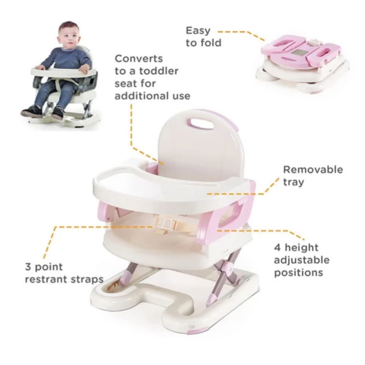 صندلی غذای پرتابل ماستلا Mastela صورتی