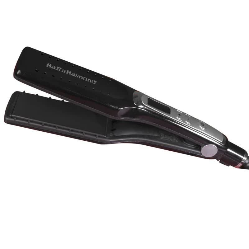 اتو مو باراباس نانو مدل ST2888، با صفحات پهن از جنس PTC، دارای دکمه‌ی روشن/خاموش، چرخش 360 درجه سیم انتهایی، قابلیت PTC برای جلوگیری از داغ شدن بیش از اندازه صفحات، به همراه سیم 1.5 متری