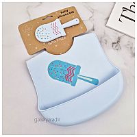 پیشبند و دندان گیر سیلیکونی بستنی آبی